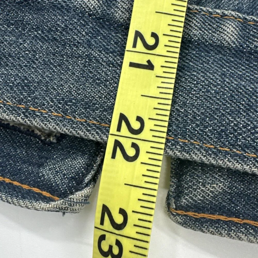 Vintage 70s Levi's Orange Tab Denim Jacket Mens CROP Small Trucker USA Indigo - Picture 8 of 16